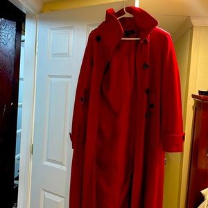 Ann Klein long red coat